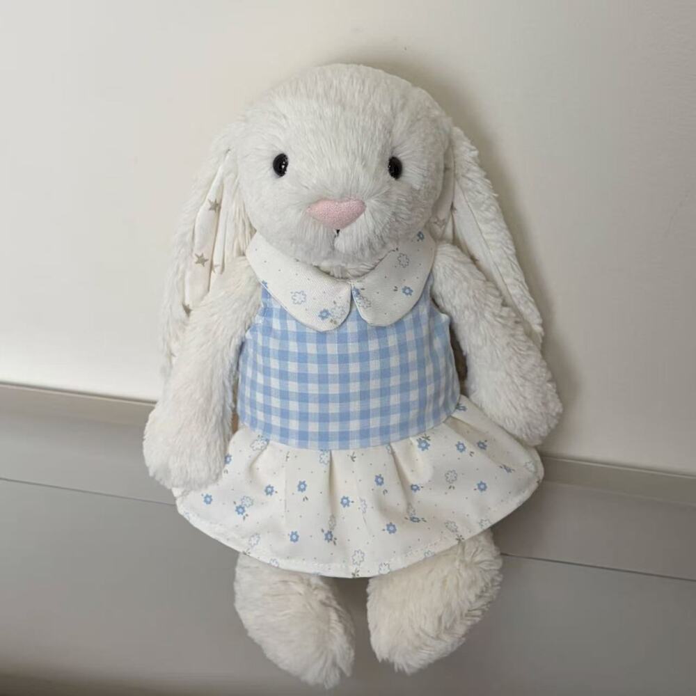 Bartholomew Bear/Bashful Bunny cute clothes outfits -Gingham Floral Dress